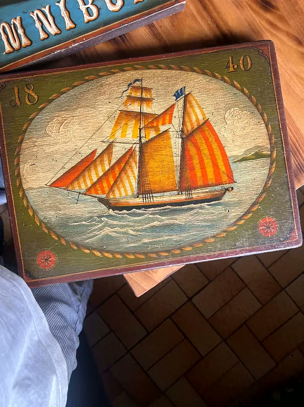 Gemaltes Segelschiff-Bild als Dekoration